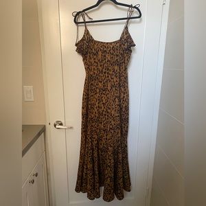 Nasty Gal Leopard Sleeveless Ruffle Maxi Dress
